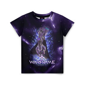 Детская футболка 3D с принтом Warframe в городе Новоалтайск, 100% гипоаллергенный полиэфир | прямой крой, круглый вырез горловины, длина до линии бедер, чуть спущенное плечо, ткань немного тянется | digital extremes | excalibur | nyx | saryn | space | warframe | варфрэйм | космос | шутер