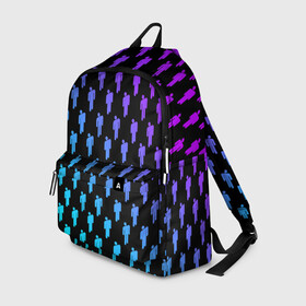 Рюкзак 3D с принтом BILLIE EILISH PATTERN в городе Новоалтайск, 100% полиэстер | лямки с регулируемой длиной, сверху петелька, чтобы рюкзак можно было повесить на вешалку. Основное отделение закрывается на молнию, как и внешний карман. Внутри два дополнительных кармана, один из которых закрывается на молнию. По бокам два дополнительных кармашка | Тематика изображения на принте: be | billie | billie eilish | билли | билли айлиш