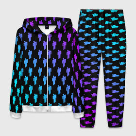 Мужской костюм 3D с принтом BILLIE EILISH PATTERN в городе Новоалтайск, 100% полиэстер | Манжеты и пояс оформлены тканевой резинкой, двухслойный капюшон со шнурком для регулировки, карманы спереди | be | billie | billie eilish | билли | билли айлиш
