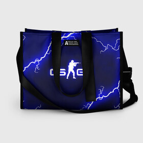 Сумка-шоппер 3D с принтом CS GO LIGHTNING STYLE в городе Новоалтайск, 100% полиэстер | застегивается на металлическую кнопку; внутренний карман застегивается на молнию. Стенки укреплены специальным мягким материалом, чтобы защитить содержимое от несильных ударов
 | astralis | awp | counter strike | cs go | cs go global offensive | faze clan | hyper beast | team liquid | thunder | астралис | молнии | тим ликвид | фейз клан | хайпер бист | шторм
