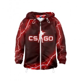 Детская ветровка 3D с принтом CS GO LIGHTNING STYLE в городе Новоалтайск, 100% полиэстер | подол и капюшон оформлены резинкой с фиксаторами, по бокам два кармана без застежек, один потайной карман на груди | Тематика изображения на принте: 