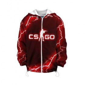 Детская куртка 3D с принтом CS GO LIGHTNING STYLE в городе Новоалтайск, 100% полиэстер | застежка — молния, подол и капюшон оформлены резинкой с фиксаторами, по бокам — два кармана без застежек, один потайной карман на груди, плотность верхнего слоя — 90 г/м2; плотность флисового подклада — 260 г/м2 | Тематика изображения на принте: 