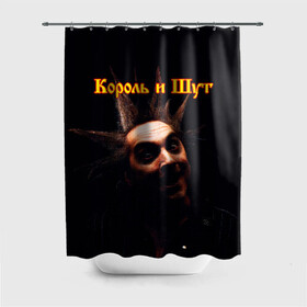 Штора 3D для ванной с принтом Король и Шут + Анархия (спина) в городе Новоалтайск, 100% полиэстер | плотность материала — 100 г/м2. Стандартный размер — 146 см х 180 см. По верхнему краю — пластиковые люверсы для креплений. В комплекте 10 пластиковых колец | киш | король и шут | михаил горшенев