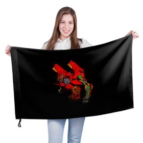 Флаг 3D с принтом EVANGELION 02 в городе Новоалтайск, 100% полиэстер | плотность ткани — 95 г/м2, размер — 67 х 109 см. Принт наносится с одной стороны | angel | eva | evangelion | neon genesis evangelion | nerv | аска лэнгли сорью | ева | евангелион | мисато кацураги | рей аянами | синдзи