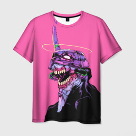 Мужская футболка 3D с принтом EVANGELION (CRY) в городе Новоалтайск, 100% полиэфир | прямой крой, круглый вырез горловины, длина до линии бедер | angel | eva | evangelion | neon genesis evangelion | nerv | аска лэнгли сорью | ева | евангелион | мисато кацураги | рей аянами | синдзи