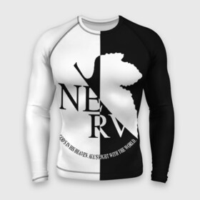 Мужской рашгард 3D с принтом Nerv black and white в городе Новоалтайск,  |  | angel | eva | evangelion | neon genesis evangelion | nerv | аска лэнгли сорью | ева | евангелион | мисато кацураги | рей аянами | синдзи