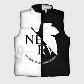 Мужской жилет утепленный 3D с принтом Nerv black and white в городе Новоалтайск,  |  | angel | eva | evangelion | neon genesis evangelion | nerv | аска лэнгли сорью | ева | евангелион | мисато кацураги | рей аянами | синдзи