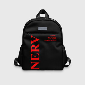Детский рюкзак 3D с принтом Nerv logo в городе Новоалтайск, 100% полиэстер | лямки с регулируемой длиной, сверху петелька, чтобы рюкзак можно было повесить на вешалку. Основное отделение закрывается на молнию, как и внешний карман. Внутри дополнительный карман. По бокам два дополнительных кармашка | Тематика изображения на принте: angel | eva | evangelion | neon genesis evangelion | nerv | аска лэнгли сорью | ева | евангелион | мисато кацураги | рей аянами | синдзи