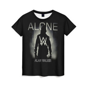 Женская футболка 3D с принтом Alan Walker в городе Новоалтайск, 100% полиэфир ( синтетическое хлопкоподобное полотно) | прямой крой, круглый вырез горловины, длина до линии бедер | alan | alone | darkside | different | dj | faded | house | k 391 | live | music | olav | remix | techno | walker | walkers | walkzz | world | алан | диджей | техно | уокер