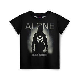 Детская футболка 3D с принтом Alan Walker в городе Новоалтайск, 100% гипоаллергенный полиэфир | прямой крой, круглый вырез горловины, длина до линии бедер, чуть спущенное плечо, ткань немного тянется | alan | alone | darkside | different | dj | faded | house | k 391 | live | music | olav | remix | techno | walker | walkers | walkzz | world | алан | диджей | техно | уокер