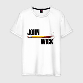 Мужская футболка хлопок с принтом John Wick в городе Новоалтайск, 100% хлопок | прямой крой, круглый вырез горловины, длина до линии бедер, слегка спущенное плечо. | 2077 | action | baba | boogieman | breathtaking | cinema | cyberpunk | john | keanu | matrix | movie | reeves | rpg | wick | yaga | баба | боевик | бугимен | джон | киану | киберпанк | кино | матрица | потрясающий | ривз | уик | фильм | 
