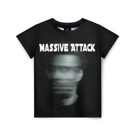 Детская футболка 3D с принтом Massive Attack в городе Новоалтайск, 100% гипоаллергенный полиэфир | прямой крой, круглый вырез горловины, длина до линии бедер, чуть спущенное плечо, ткань немного тянется | грант маршалл | роберт дель ная | трип хоп
