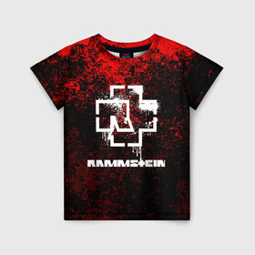 Детская футболка 3D с принтом RAMMSTEIN в городе Новоалтайск, 100% гипоаллергенный полиэфир | прямой крой, круглый вырез горловины, длина до линии бедер, чуть спущенное плечо, ткань немного тянется | lindemann | rammstein | рамштайн | тилль линдеманн