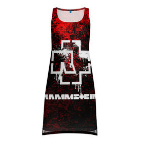 Платье-майка 3D с принтом RAMMSTEIN в городе Новоалтайск, 100% полиэстер | полуприлегающий силуэт, широкие бретели, круглый вырез горловины, удлиненный подол сзади. | lindemann | rammstein | рамштайн | тилль линдеманн