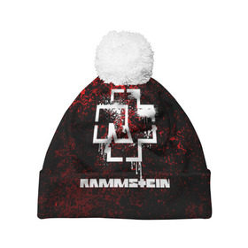 Шапка 3D c помпоном с принтом RAMMSTEIN в городе Новоалтайск, 100% полиэстер | универсальный размер, печать по всей поверхности изделия | lindemann | rammstein | рамштайн | тилль линдеманн