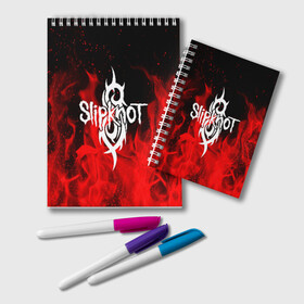 Блокнот с принтом SLIPKNOT в городе Новоалтайск, 100% бумага | 48 листов, плотность листов — 60 г/м2, плотность картонной обложки — 250 г/м2. Листы скреплены удобной пружинной спиралью. Цвет линий — светло-серый
 | Тематика изображения на принте: corey taylor | mick thomson. | music | slipknot | we are not your kind | альтернативный метал | готик | грув метал | метал | музыка | ню метал | слипкнот | слипнот
