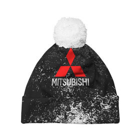 Шапка 3D c помпоном с принтом MITSUBISHI в городе Новоалтайск, 100% полиэстер | универсальный размер, печать по всей поверхности изделия | mitsubishi | sport | митсубиси | митсубиши | спорт
