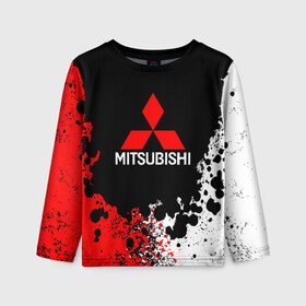 Детский лонгслив 3D с принтом MITSUBISHI в городе Новоалтайск, 100% полиэстер | длинные рукава, круглый вырез горловины, полуприлегающий силуэт
 | mitsubishi | sport | митсубиси | митсубиши | спорт
