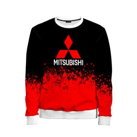 Детский свитшот 3D с принтом MITSUBISHI в городе Новоалтайск, 100% полиэстер | свободная посадка, прямой крой, мягкая тканевая резинка на рукавах и понизу свитшота | Тематика изображения на принте: mitsubishi | sport | митсубиси | митсубиши | спорт