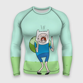 Мужской рашгард 3D с принтом Finn в городе Новоалтайск,  |  | cartoon network | finn | jake | аdventure time | время приключений | джейк | катун | катун нетворк | ливнерог | марселин | пупырка | радугарог | финн