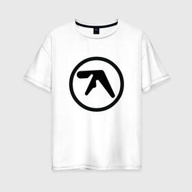 Женская футболка хлопок Oversize с принтом Aphex Twin в городе Новоалтайск, 100% хлопок | свободный крой, круглый ворот, спущенный рукав, длина до линии бедер
 | intelligent dance music | драм энд бэйс | ричард дэвид джеймс | техно | эйсид | эмбиент