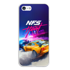 Чехол для iPhone 5/5S матовый с принтом NEED FOR SPEED - HEAT (2019) в городе Новоалтайск, Силикон | Область печати: задняя сторона чехла, без боковых панелей | 2019 | auto | for | game | games | heat | logo | need | neon | nfs | racing | speed | symbol | tuning | авто | гонки | жажда | жара | игра | игры | лого | логотип | неон | нфс | символ | скорости | тепло | тюнинг | хеат | хит | хот