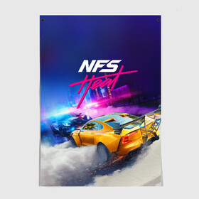 Постер с принтом NEED FOR SPEED - HEAT (2019) в городе Новоалтайск, 100% бумага
 | бумага, плотность 150 мг. Матовая, но за счет высокого коэффициента гладкости имеет небольшой блеск и дает на свету блики, но в отличии от глянцевой бумаги не покрыта лаком | 2019 | auto | for | game | games | heat | logo | need | neon | nfs | racing | speed | symbol | tuning | авто | гонки | жажда | жара | игра | игры | лого | логотип | неон | нфс | символ | скорости | тепло | тюнинг | хеат | хит | хот