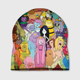 Шапка 3D с принтом Adventure time в городе Новоалтайск, 100% полиэстер | универсальный размер, печать по всей поверхности изделия | cartoon network | finn | jake | аdventure time | время приключений | джейк | катун | катун нетворк | ливнерог | марселин | пупырка | радугарог | финн