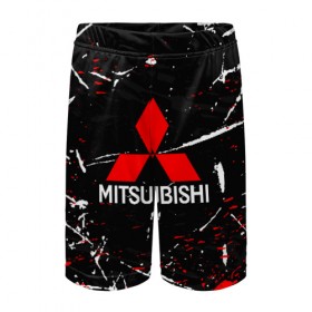 Детские спортивные шорты 3D с принтом MITSUBISHI в городе Новоалтайск,  100% полиэстер
 | пояс оформлен широкой мягкой резинкой, ткань тянется
 | mitsubishi | sport | митсубиси | митсубиши | спорт