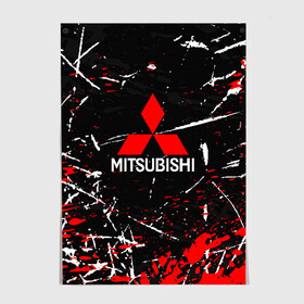 Постер с принтом MITSUBISHI в городе Новоалтайск, 100% бумага
 | бумага, плотность 150 мг. Матовая, но за счет высокого коэффициента гладкости имеет небольшой блеск и дает на свету блики, но в отличии от глянцевой бумаги не покрыта лаком | mitsubishi | sport | митсубиси | митсубиши | спорт