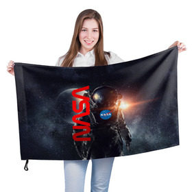 Флаг 3D с принтом Nasa Apollo 16 в городе Новоалтайск, 100% полиэстер | плотность ткани — 95 г/м2, размер — 67 х 109 см. Принт наносится с одной стороны | apollo 16 | apolo 16 | nasa | аполон 16 | наса | насса