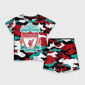 Детский костюм с шортами 3D с принтом Ливерпуль в городе Новоалтайск,  |  | liverpool | liverpool fc | ynwa | you never walk alone | ливерпуль | фан ливерпуля | фанатская | футбол | футболист | футбольный клуб | энфильд