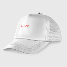 Детская кепка тракер с принтом LUCIFER (КРЫЛЬЯ) в городе Новоалтайск, Козырек - 100% хлопок. Кепка - 100% полиэстер, Задняя часть - сетка | универсальный размер, пластиковая застёжка | king demons | lucifer | король демонов | люцифер
