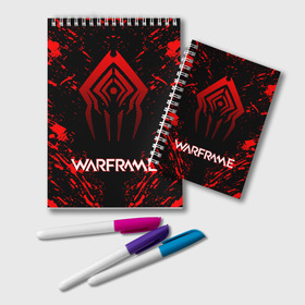 Блокнот с принтом РЮКЗАК WARFRAME RED STALKER в городе Новоалтайск, 100% бумага | 48 листов, плотность листов — 60 г/м2, плотность картонной обложки — 250 г/м2. Листы скреплены удобной пружинной спиралью. Цвет линий — светло-серый
 | Тематика изображения на принте: 2019 | fortuna | red stalker | stalker | warframe | варфрейм | лотос | сталкер | тэнно
