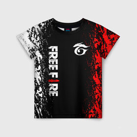 Детская футболка 3D с принтом GARENA FREE FIRE в городе Новоалтайск, 100% гипоаллергенный полиэфир | прямой крой, круглый вырез горловины, длина до линии бедер, чуть спущенное плечо, ткань немного тянется | Тематика изображения на принте: free fire | garena | garena free fire | гарена | гарена фри фаер | фри фаер