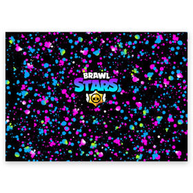 Поздравительная открытка с принтом  BRAWL STARS в городе Новоалтайск, 100% бумага | плотность бумаги 280 г/м2, матовая, на обратной стороне линовка и место для марки
 | brawl stars | bull | colt | games | leon | stars | берли | бо | брок | джесси | динамайк | дэррил | игры | кольт | леон | нита | пайпер | пенни | поко | пэм | рикошет | спайк | тара | фрэнк | шелли | эль примо