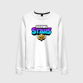 Женский свитшот хлопок с принтом  BRAWL STARS в городе Новоалтайск, 100% хлопок | прямой крой, круглый вырез, на манжетах и по низу широкая трикотажная резинка  | brawl stars | bull | colt | games | leon | stars | берли | бо | брок | джесси | динамайк | дэррил | игры | кольт | леон | нита | пайпер | пенни | поко | пэм | рикошет | спайк | тара | фрэнк | шелли | эль примо