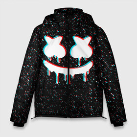 Мужская зимняя куртка 3D с принтом MARSHMELLO GLITCH в городе Новоалтайск, верх — 100% полиэстер; подкладка — 100% полиэстер; утеплитель — 100% полиэстер | длина ниже бедра, свободный силуэт Оверсайз. Есть воротник-стойка, отстегивающийся капюшон и ветрозащитная планка. 

Боковые карманы с листочкой на кнопках и внутренний карман на молнии. | america | dj | marshmello | usa | америка | маршмелло