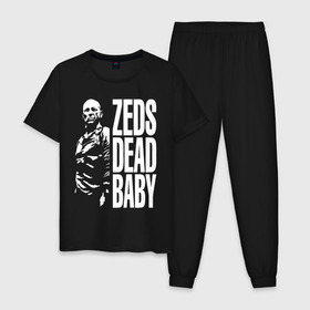 Мужская пижама хлопок с принтом zed is dead baby в городе Новоалтайск, 100% хлопок | брюки и футболка прямого кроя, без карманов, на брюках мягкая резинка на поясе и по низу штанин
 | baby | bruce | dead | fiction | pulp | quentin | tarantino | willis | zed | брюс | квентин | криминально | мотоцикл | ракета | тарантино | уиллис | чёпер | чтиво