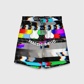 Детские спортивные шорты 3D с принтом MARSHMELLO в городе Новоалтайск,  100% полиэстер
 | пояс оформлен широкой мягкой резинкой, ткань тянется
 | christopher comstock | dj | marshmello | music | диджей | клубная музыка | клубняк | крис комсток | маршмеллоу | музыка