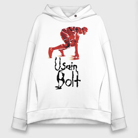Женское худи Oversize хлопок с принтом Usain Bolt в городе Новоалтайск, френч-терри — 70% хлопок, 30% полиэстер. Мягкий теплый начес внутри —100% хлопок | боковые карманы, эластичные манжеты и нижняя кромка, капюшон на магнитной кнопке | athletics | jamaica | man | run | runner | sport | sportsman | usain bolt | легкая атлетика | мужчина | спорт | спортсмен | ямайка