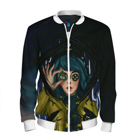 Мужской бомбер 3D с принтом Coraline в городе Новоалтайск, 100% полиэстер | застегивается на молнию, по бокам два кармана без застежек, по низу бомбера и на воротнике - эластичная резинка | coraline | neil gaiman | тим бёртон