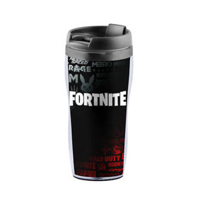 Термокружка-непроливайка с принтом FORTNITE 10 СЕЗОН в городе Новоалтайск, внутренняя часть — пищевой пластик, наружная часть — прозрачный пластик, между ними — полиграфическая вставка с рисунком | объем — 350 мл, герметичная крышка | beyond good and evil | brawl stars | call of duty | cyberpunk 2077 | death stranding | detroit become human | far cry | fortnite | overwatch | tes | the elder scrolls | the last of us | warframe | watch dogs | варфрейм | киберпанк 2077 | мас