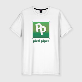 Мужская футболка хлопок Slim с принтом Pied Piper в городе Новоалтайск, 92% хлопок, 8% лайкра | приталенный силуэт, круглый вырез ворота, длина до линии бедра, короткий рукав | company | geek | logo | nerd | pied | piper | series | silicon valley | uniform | ботаники | вымышленная компания | гики | компания | логотип | пегий дудочник | программисты | сериал | силиконовая долина | форма