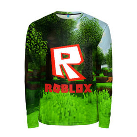 Мужской лонгслив 3D с принтом ROBLOX в городе Новоалтайск, 100% полиэстер | длинные рукава, круглый вырез горловины, полуприлегающий силуэт | game | gamer | logo | minecraft | roblox | simulator | игра | конструктор | лого | симулятор | строительство | фигура