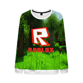 Мужской свитшот 3D с принтом ROBLOX в городе Новоалтайск, 100% полиэстер с мягким внутренним слоем | круглый вырез горловины, мягкая резинка на манжетах и поясе, свободная посадка по фигуре | game | gamer | logo | minecraft | roblox | simulator | игра | конструктор | лого | симулятор | строительство | фигура