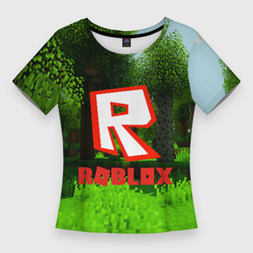 Женская футболка 3D Slim с принтом ROBLOX в городе Новоалтайск,  |  | game | gamer | logo | minecraft | roblox | simulator | игра | конструктор | лого | симулятор | строительство | фигура