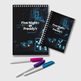 Блокнот с принтом FIVE NIGHTS AT FREDDYS в городе Новоалтайск, 100% бумага | 48 листов, плотность листов — 60 г/м2, плотность картонной обложки — 250 г/м2. Листы скреплены удобной пружинной спиралью. Цвет линий — светло-серый
 | 5 ночей с фредди | animation | bonnie | chica | five nights at freddys | fnaf | foxy | freddy | funny | horror | scary | бонни | майк | пять | ужас | фнаф | фокси | фредди | чика | шмидт