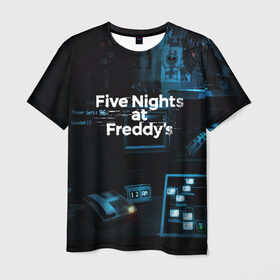 Мужская футболка 3D с принтом FIVE NIGHTS AT FREDDYS в городе Новоалтайск, 100% полиэфир | прямой крой, круглый вырез горловины, длина до линии бедер | 5 ночей с фредди | animation | bonnie | chica | five nights at freddys | fnaf | foxy | freddy | funny | horror | scary | бонни | майк | пять | ужас | фнаф | фокси | фредди | чика | шмидт