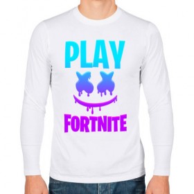 Мужской лонгслив хлопок с принтом FORTNITE x MARSHMELLO в городе Новоалтайск, 100% хлопок |  | fortnite | fortnite x | marshmello | маршмелло | фортнайт